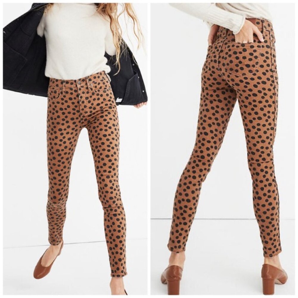 Madewell 10"‎ High Rise Leopard Skinny Jeans- Women's Size 23- Boho
